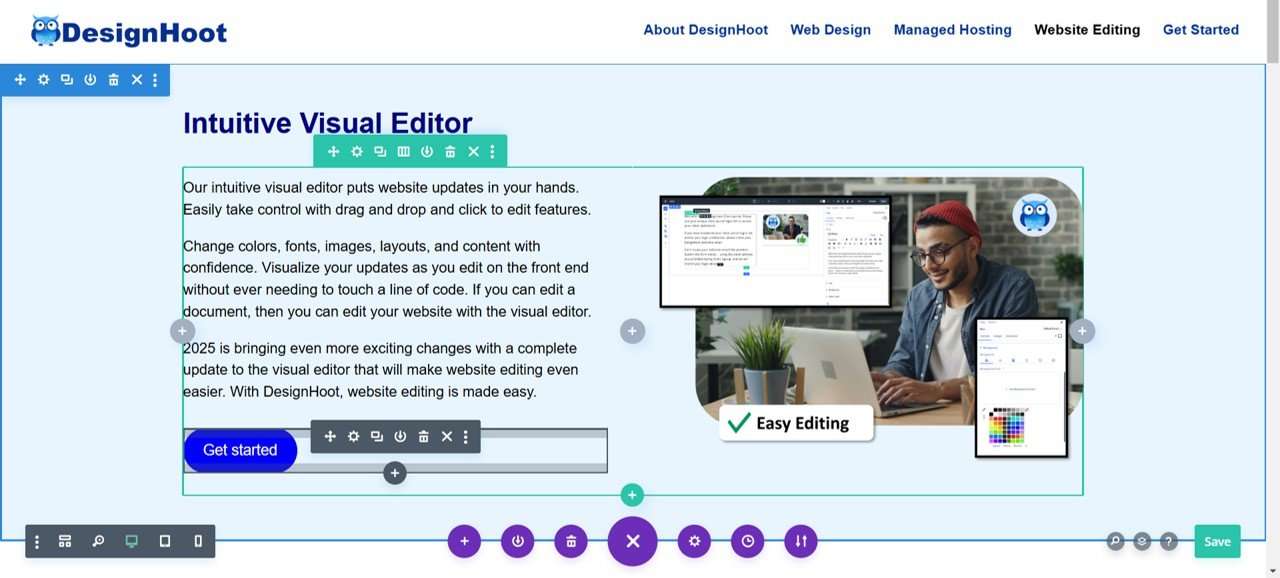edit layout or sections